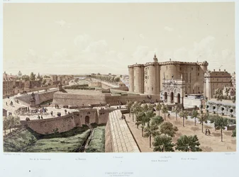 La Bastille en 1740 (la prison) - em "Paris a travers les eras", finais do século XIX