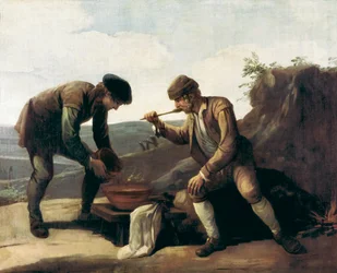 La Sopa Boba ou o pequeno-almoço, pintura anónima do século XVIII. Madrid. Fundação Lazaro Galdiano