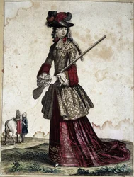 A senhora na caça - gravura