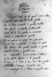 Manuscrito de "Idilli" (Os Idylls) pelo poeta italiano Giacomo Leopardi (1798 - 1837) Século XIX