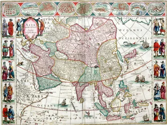 Mapa da Ásia do Atlas de Bleau