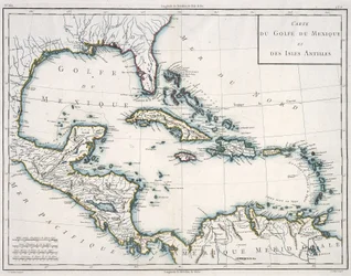 Mapa do Golfo do México e do Caribe