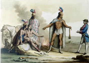 Encontro de um ocidental com os índios da Patagônia.