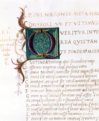 Metamorfoses de Ovide. Manuscrito do século XV. Comunale biblioteca de Rimini