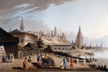 Moscovo, o Kremlin. Ilustração do século 19.
