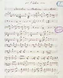Página de abertura da ópera Stratonice de Mehul (1792)