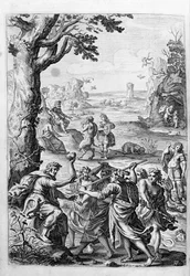 Ovide (Ovidius) - ilustração para o livro 15 - (P. Ovidii Nasonis Metamorphose libri XV um notis TH. Farnabii.) nota de Thomas Farnaby (Farnabia) (1575-1647)