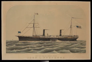 Navio a vapor John L Stephens, da Pacific Mail Steam Ship Company