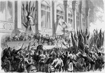 Paris, La Commune: proclamação dos resultados do referendo de 26 de Março de 1871 sobre a Place de l