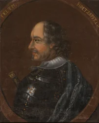 Peter Melander, comte de Holzappel - Retrato do Conde Peter Melander de Holzappel (1589-1648), Anónimo . Óleo sobre tela. Dimensão : 64x54 cm. Nationalmuseum Estocolmo