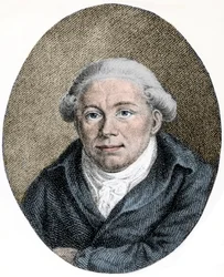 Retrato Georg Christoph Lichtenberg (1742-1799) cientista alemão, satirista e anglófilo - gravura -