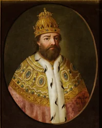 "Portrait de Boris Godunov (Godounov) (vers 1551-1605), tsar de Russie" Óleo sobre tela Início do 18º cen. Museu: Museu de História do Estado, Moscou