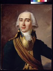 Retrato do poeta Ivan Dmitriev (1760-1837) (Retrato do poeta Ivan Dmitriev). Pintura anônima. Óleo sobre tela, 65 x 50,4 cm, por volta de 1790. Classicismo. Museu Estatal de História, Moscou.