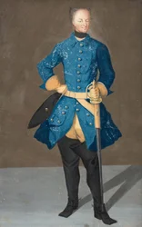 "Retrato do Rei Carlos XII da Suécia (1682-1718) Aguarela e guache anónima cerca de 1710 Dim 20x13 cm Colecção Privada