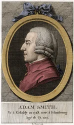 Retrato de Adam Smith (1723 - 1790), filósofo e economista escocês.