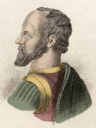 Retrato de Anne de Montmorency, Duque de Montmorency (1492-1567), militar francês, estadista e diplomata. Gravura do século XIX.