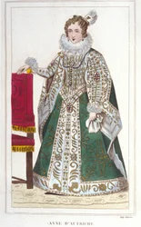 Retrato de Ana da Áustria (1601-1666), gravura de 1830.