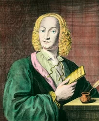Retrato de Antonio Vivaldi (1678-1741), compositor italiano. Gravura do século XVIII. Coleção particular