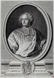 Retrato de Armand Gaston Maximilien, Cardeal de Rohan (1674-1749) Gravura do século XVIII Paris, Musee Carnavalet