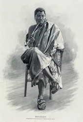 Retrato de Behanzin (1844-1900), rei de Dahomey (atual Benin).