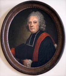 Retrato do Dr. Pierre Bourgeois. Doutor do Hotel Dieu em Beaune. Pintura anónima, óleo sobre tela.