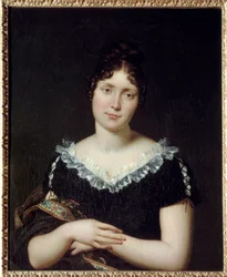 Retrato de Emilie Louise de Beauharnais (1781-1855), Comtesse de Lavalette, filha de François de Beauharnais (1756-1846) casada com Antoine de Lavalette (1765 - 1830) em 1802. Ela salva seu marido durante o restaurante, substituindo-o no concierge.