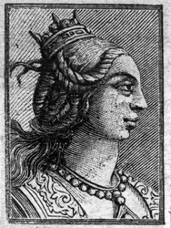 Retrato de Emma, filha de Lotharia II, rei da Itália, ela se casou com Lothaire em 966. Eles tiveram um filho Luís V, último rei carolíngio.