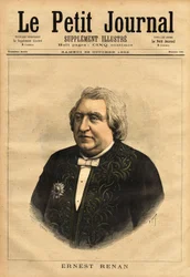 Retrato de Ernest Renan (1823-1892), escritor, filósofo, filósofo e historiador. Autor popular de "A Vida de Jesus", que contém esta controvérsia de uma biografia de Jesus, redigida como a de um homem comum e que a Bíblia deve ser criticamente