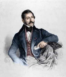 Retrato de Felice Romani, libretista, poeta e crítico Iltaliano (1788-1865).