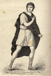Retrato de François-Joseph (François Joseph) Talma (1763-1826), ator francês. Gravura do século XIX.