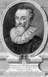 Retrato de François Malherbe, poeta francês (1555-1628) - gravura