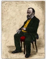 Retrato de Gottfried Keller (1819-1890), escritor e poeta suíço de língua alemã.