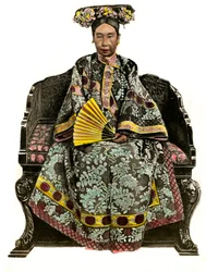 Retrato do Impresso da China Tseu Olá (1834 -1908) Cixi (ou Ts