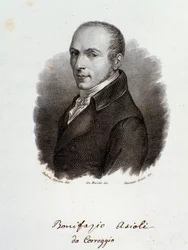 Retrato do compositor italiano Bonifazio Asioli (Gravura. século XIX)
