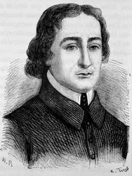 Retrato de Jean Baptiste (Jean-Baptiste) Massillon (1663 - 1742). Gravura do final do século XIX em "Histoire de France" de H. Martin.