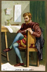 Retrato de Jean Bullant (1520 - 1578) Arquiteto, designer e teórico francês. Cromolitografia do século XIX.