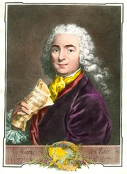 Retrato de Jean Marie Leclair (1697-1764), músico, compositor e mestre de bailado da câmara do rei. Gravura do século XVIII. Coleção particular