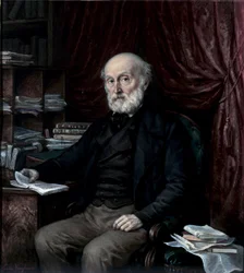 Retrato de Jean Pierre Vieusseux (1779-1863), amante da cultura e homem de negócios, fundador do Gabinete de Leitura Florentina Pintura Anónima do século XIX