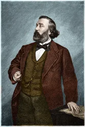 Retrato de Leon Gambetta (1838-1882), político francês.