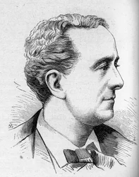 Retrato de Louis Delaunay (1826-1903), comediante francês, membro da Comedie Francaise. Gravura em "Le Monde Illustré" n¡1168 de 16 de Agosto de 1879.