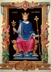 Retrato de Luís VI conhecido como "o Grosso" (1081-1137). Miniatura em "Recueil des Kings de France", de Jean du Tillet, cerca de 1555-1566. BN, Paris