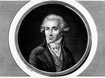 Retrato de Marguerite Elie Guadet, política francesa (1758-1794). Gravura em "Colecção completa de pinturas históricas da revolução francesa, em três volumes". 1804.