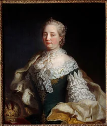 Retrato de Marie Therese da Áustria de Habsburg Lorraine (Marie Therese Iere da Hungria) (1717-1780) Pintura anónima do século XVIII. Nancy, Musee historique lorrain - Retrato de Maria Teresa da Áustria Habsburgo-Lorena (Maria Teresa I de Hunga