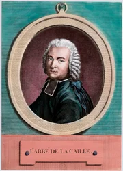 Retrato de Nicolas Louis de Lacaille (1713 - 1762), astrônomo francês. Gravura do século XVIII. Colecção privada.