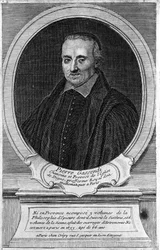 Retrato de Pierre Gassendi (1592 - 1655), filósofo e estudioso.