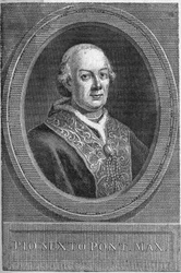 Retrato do Papa Pio VI (Pio ou Pio ou Giovanni angelo Braschi) (1775-1799).