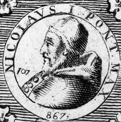 Retrato do Papa São Nicolau I, o Grande (858-867).