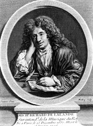Retrato de Richard Delalande, superintendente da Música do Rei; b. 15 Dez. 1657 em Paris; d. 18 Jan. 1726.