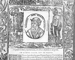 Retrato de Robert Le Pieux, Rei de França de 996 a 1031.