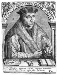 Retrato de Thomas More (1478 - 1538), político e humanista inglês.